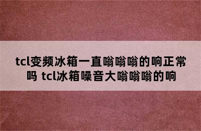 tcl变频冰箱一直嗡嗡嗡的响正常吗 tcl冰箱噪音大嗡嗡嗡的响